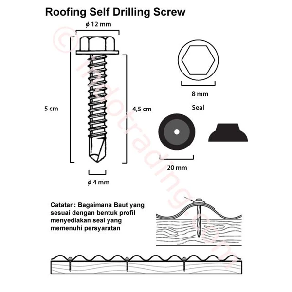 Solartuff Fixing Screws ( 12 x 45 )