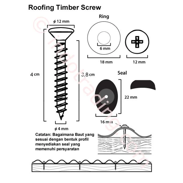 Roofing Timber Screw (4 Cm)